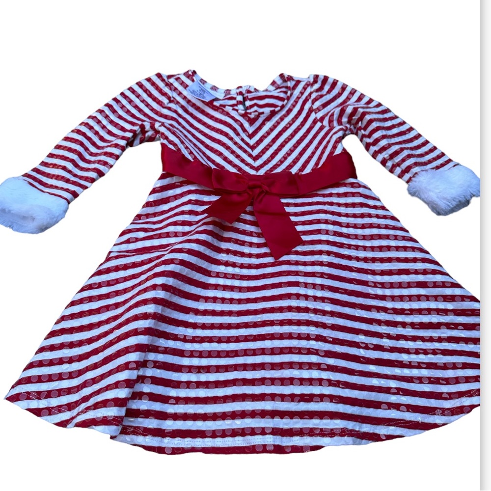 Bonnie Baby candy cane Christmas dress